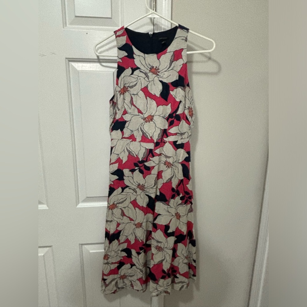 J.Crew Pink Floral Midi Dress, Size Small